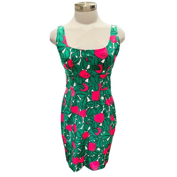Diane Von Furstenberg Dresses & Skirts - Diane Von Furstenberg Sleeveless Pink & Green Floral Dress Size 6
